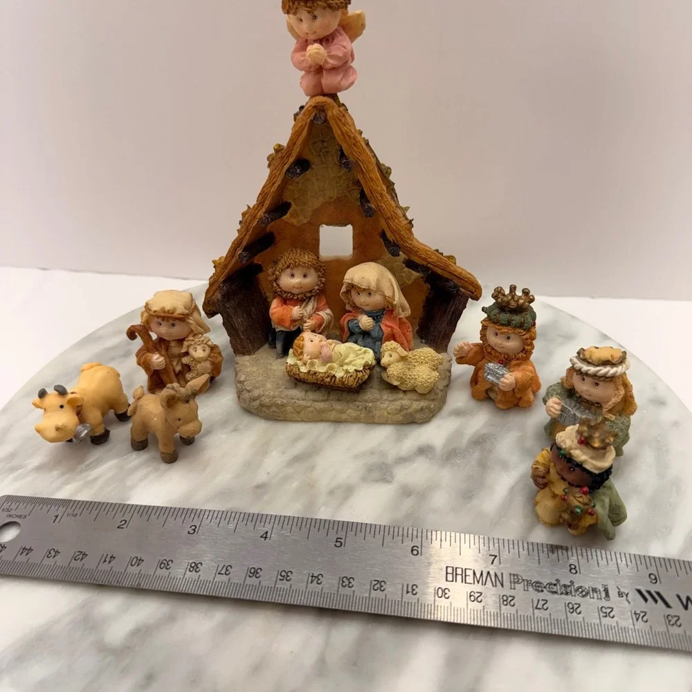 Sweet Nativity set 12 Piece Holy Family‎ Manger Animals Angel Christmas Jesus